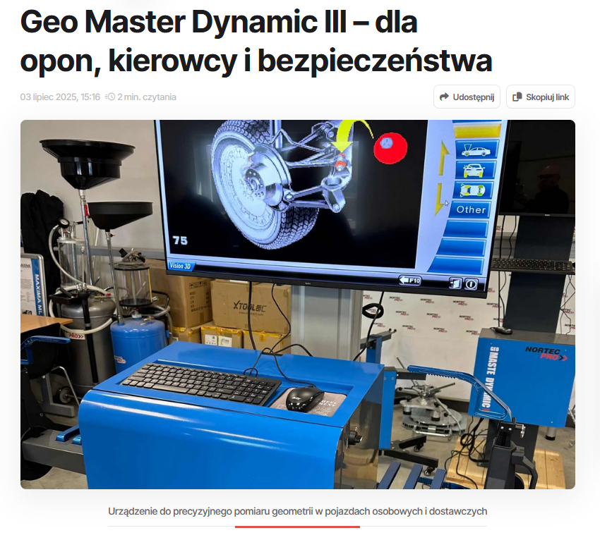 Geo Master Dynamic III – dla opon, kierowcy i bezpieczeństwa